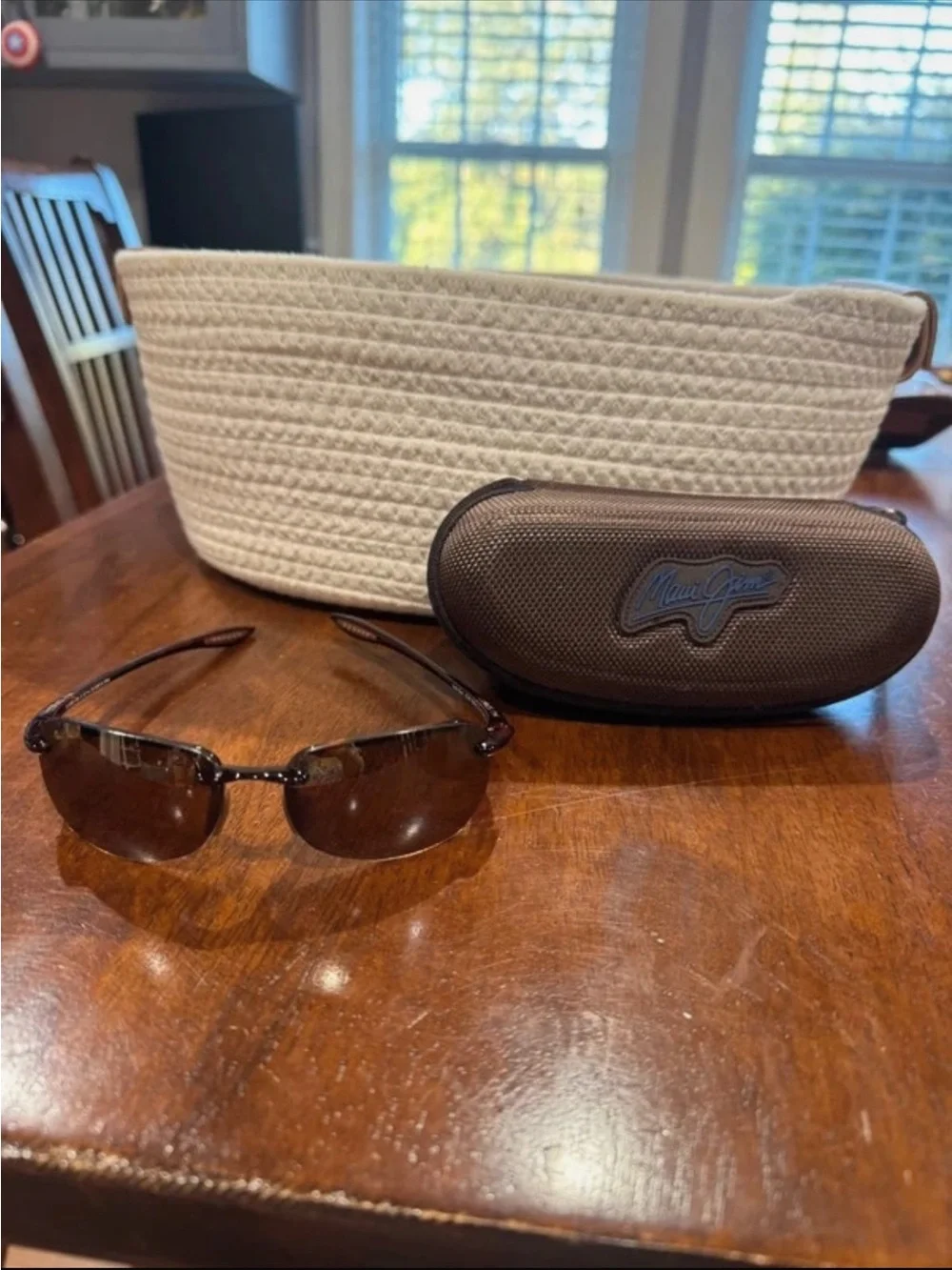 Maui Jim Rimless Sunglasses with Brown Gradient Lenses